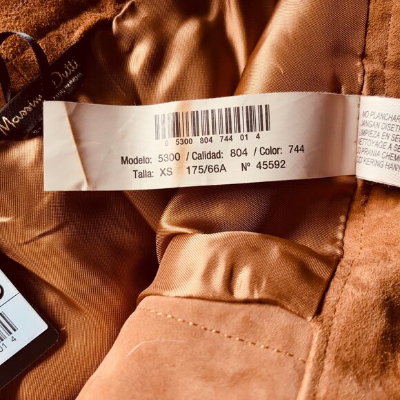 NWT Massimo Dutti Cognac Leather Suede Cropped Pants - XS - Picture 14 of 16